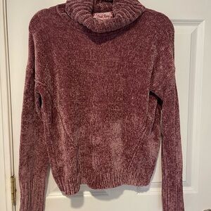 Pink Rose Cowl Neck Sweater